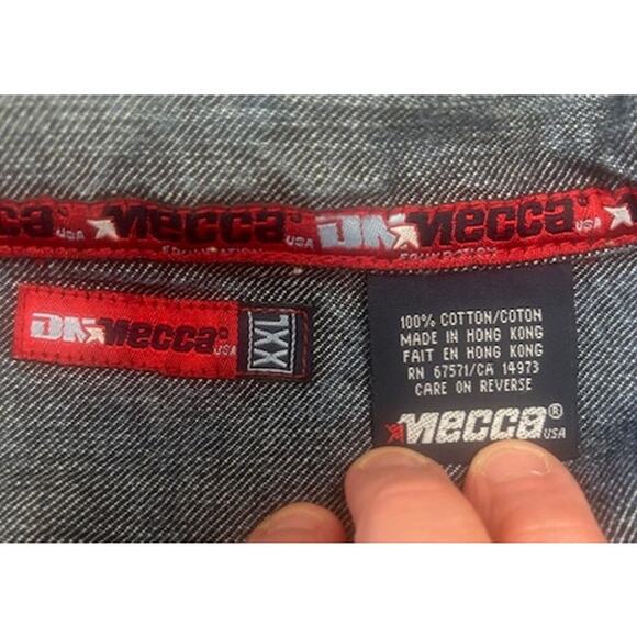 Vintage Mecca DNM Heavy Denim Jean Jacket Urban Trucker Hip Hop Punk Rap SZ XXL - Picture 3 of 13